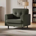 Ergonomic Accent Chair with Wide Armrests, 38in Upholstered Reading Armchair, Modern Comfortable Single Seater for Living Room Bedroom